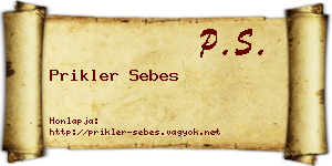 Prikler Sebes névjegykártya